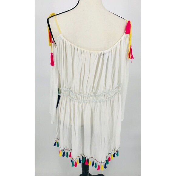 Nanette Lepore Swim Womens Boho Cover‎ up Dress White Size Xs Embroidered Tassel - Picture 14 of 14